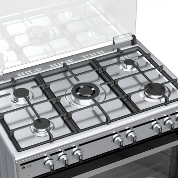 Thermogatz TGS 7301 IX . 04.401.095 Κουζίνα Ηλεκτρική 95lt με Εστίες Αερίου 90cm